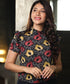 Sleeve Frilled Chiffon Black Top